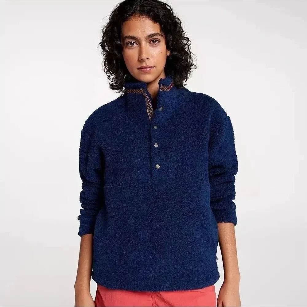 Alpine Design NWT 1/2 Snap Sherpa Pullover Vintage Blue